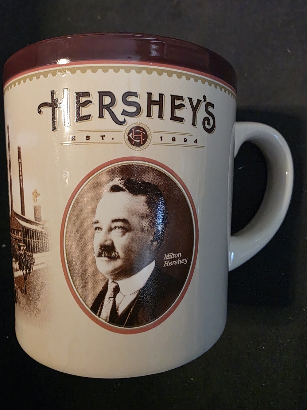 Maroon & Cream Ceramic Coffee Mug